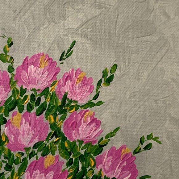 Pinkish Posies, Floral Art, Original Acrylic Paint - Picture 3 of 4